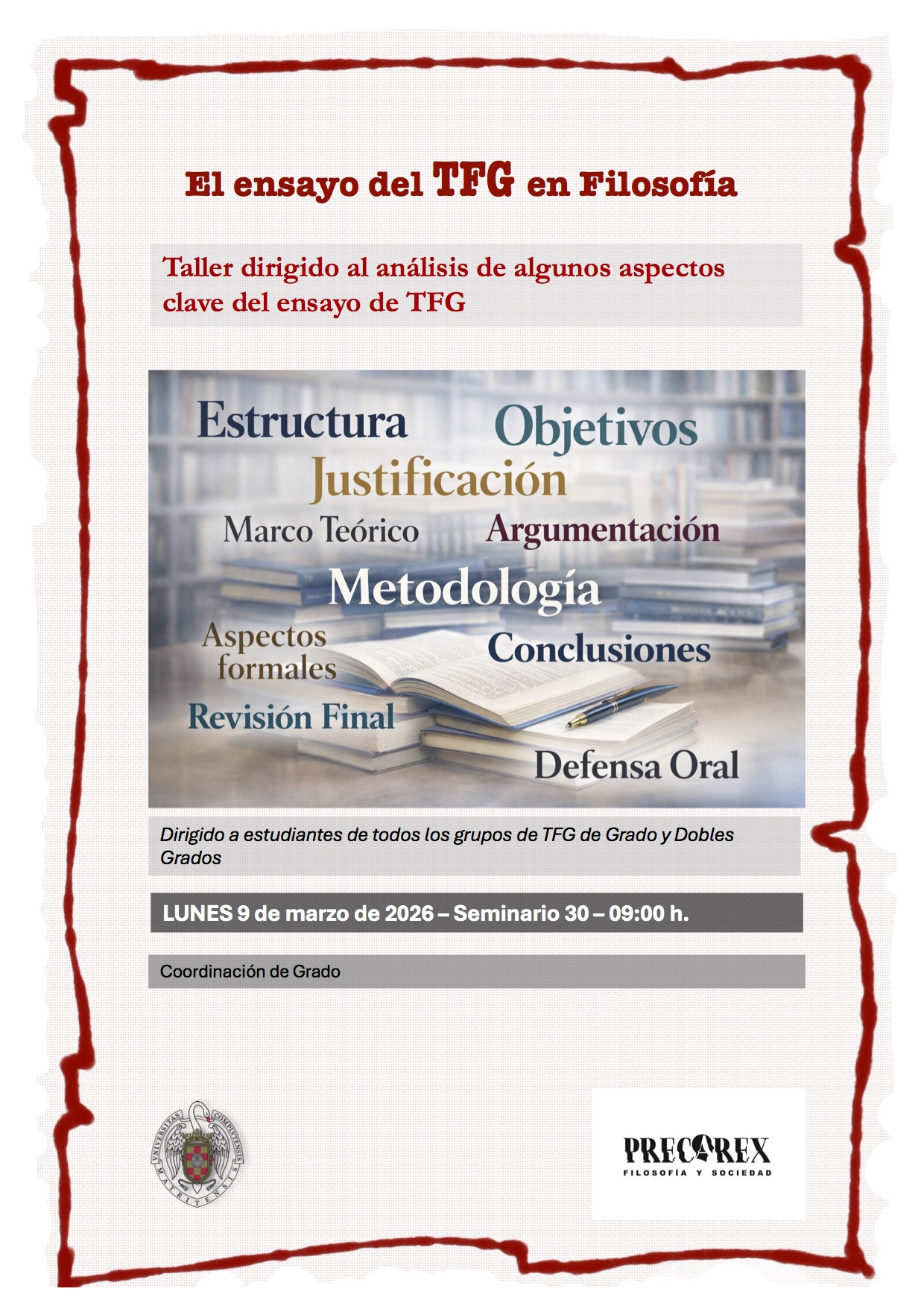 Taller. El ensayo del TFG en Filosofía.